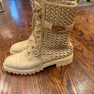 Alberta Ferretti Beige Combat Boots